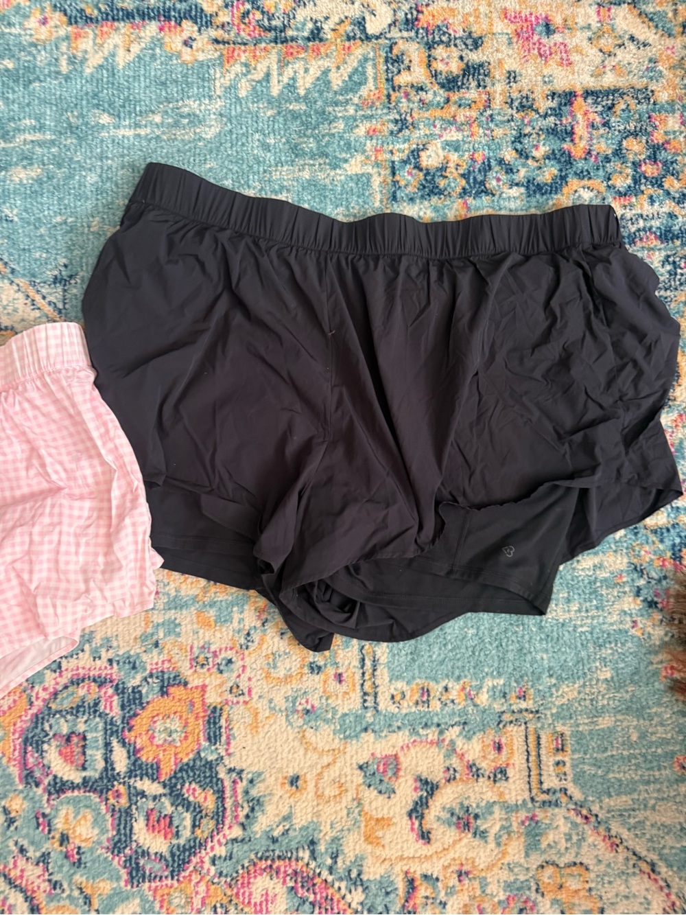 Blogilates pink Gingham Lounge Shorts + Black Athletic Shorts Set - Picture 4 of 7